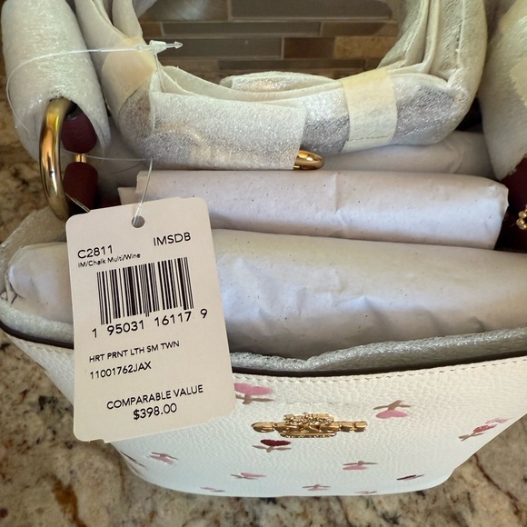 Coach White and Pink Floral Women's Bag - Picture 7 of 8
